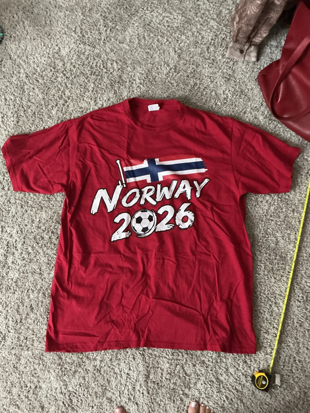 Norway 2026 Soccer Graphic Tee - Red